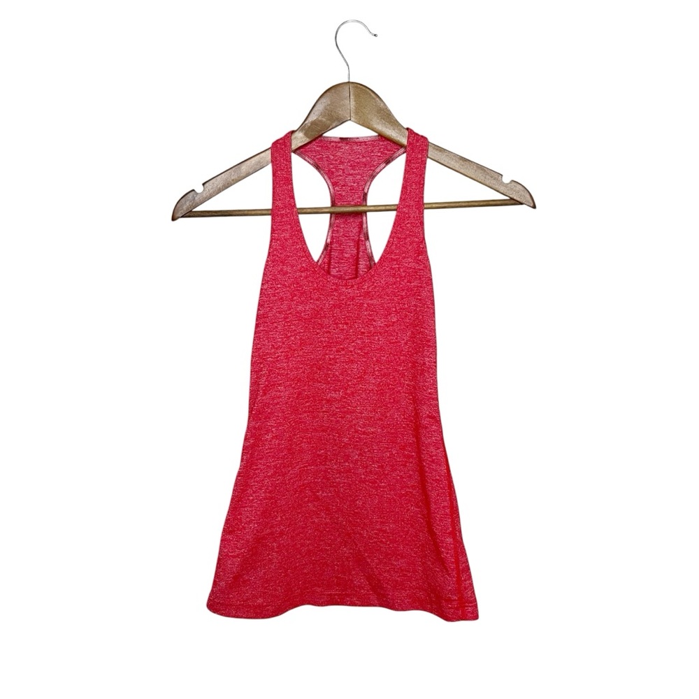 Lululemon Heather Pink Cool Racerback Tank Top 2 Yoga Gym Hip Length